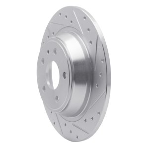 Ford Fusion Brake Rotor (1) - Rear Right - R1 Concepts - Drilled & Slotted - Silver - `13-`20